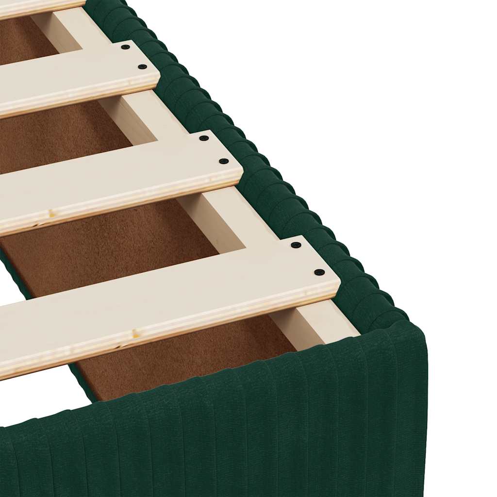 vidaXL Κρεβάτι Boxspring με Στρώμα Σκούρο Πράσινο 100x200εκ. Βελούδινο