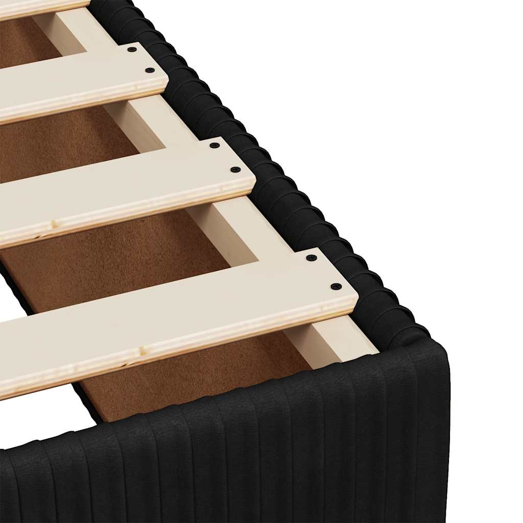 vidaXL Κρεβάτι Boxspring με Στρώμα Μαύρο 140x190 εκ. Βελούδινο