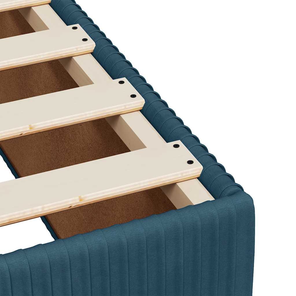 vidaXL Κρεβάτι Boxspring με Στρώμα Μπλε 180x200 εκ. Βελούδινο