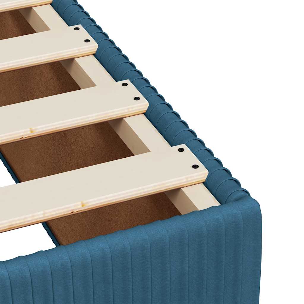 vidaXL Κρεβάτι Boxspring με Στρώμα Μπλε 200x200 εκ. Βελούδινο