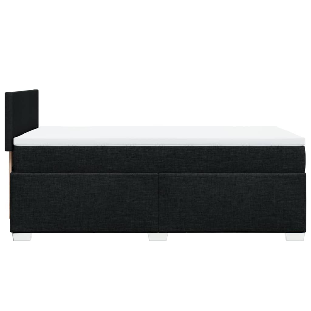 vidaXL Κρεβάτι Boxspring με Στρώμα Μαύρο 80 x 200 εκ. Υφασμάτινο