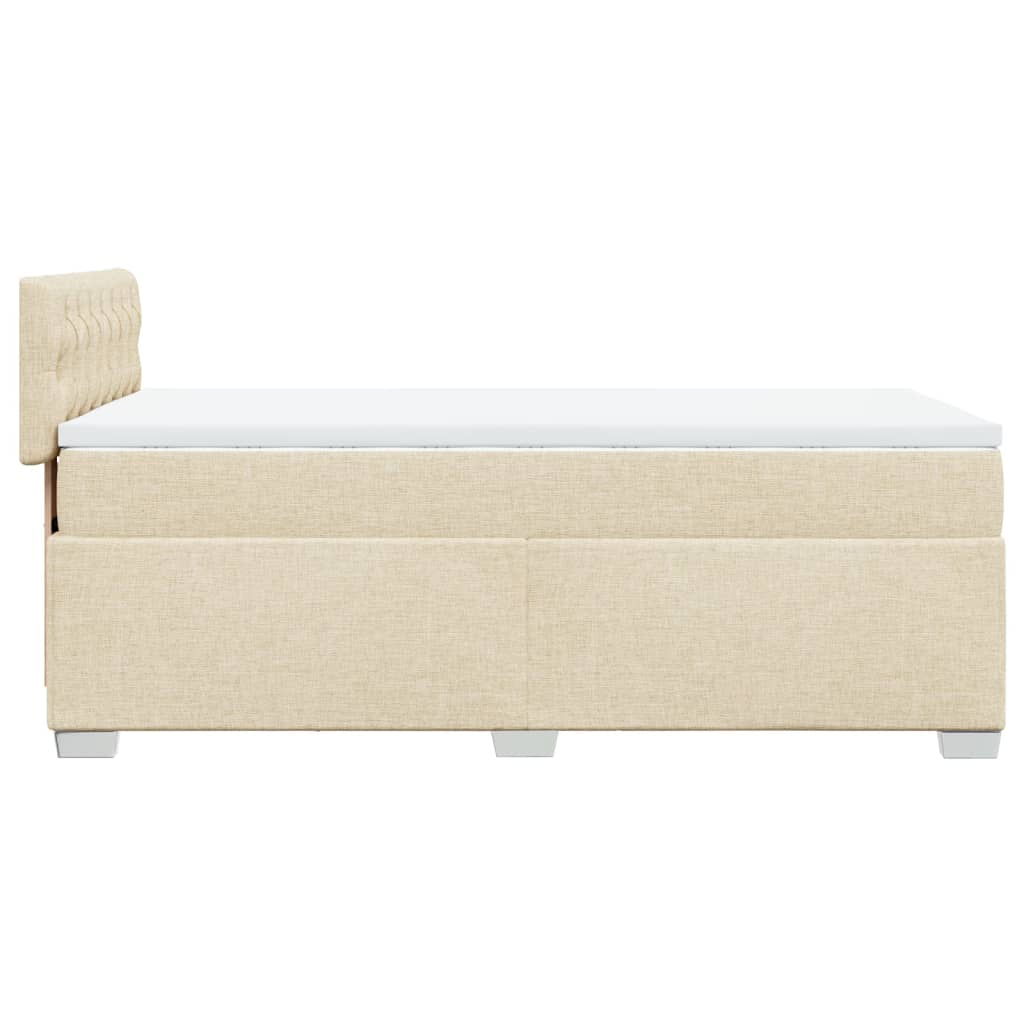 vidaXL Κρεβάτι Boxspring με Στρώμα Κρεμ 80 x 200 εκ. Υφασμάτινο