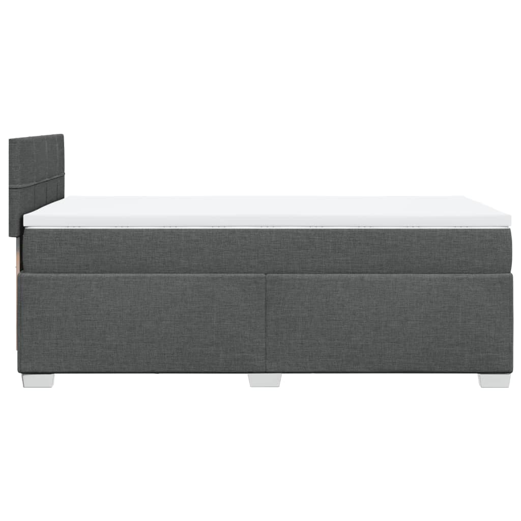 vidaXL Κρεβάτι Boxspring με Στρώμα Σκούρο Γκρι 90x190 εκ. Υφασμάτινο