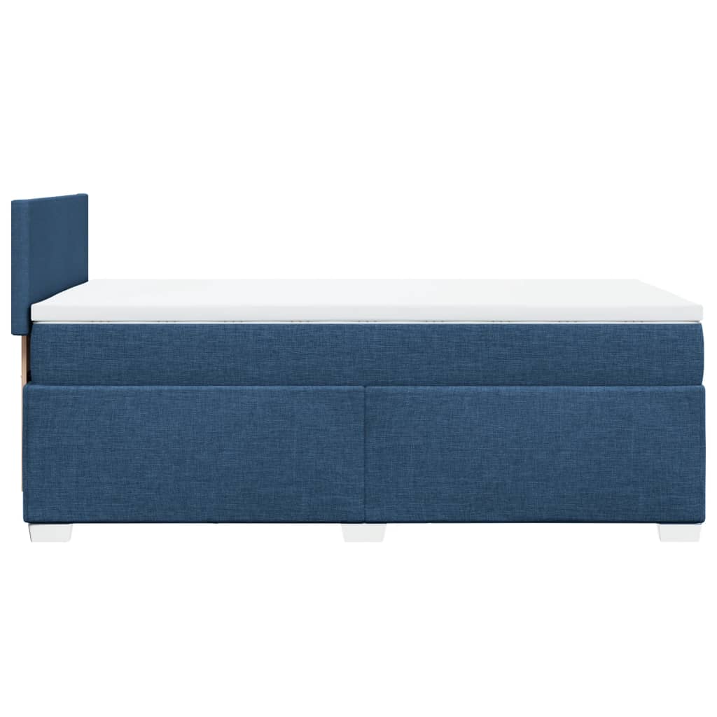 vidaXL Κρεβάτι Boxspring με Στρώμα Μπλε 90x200 εκ.Υφασμάτινο