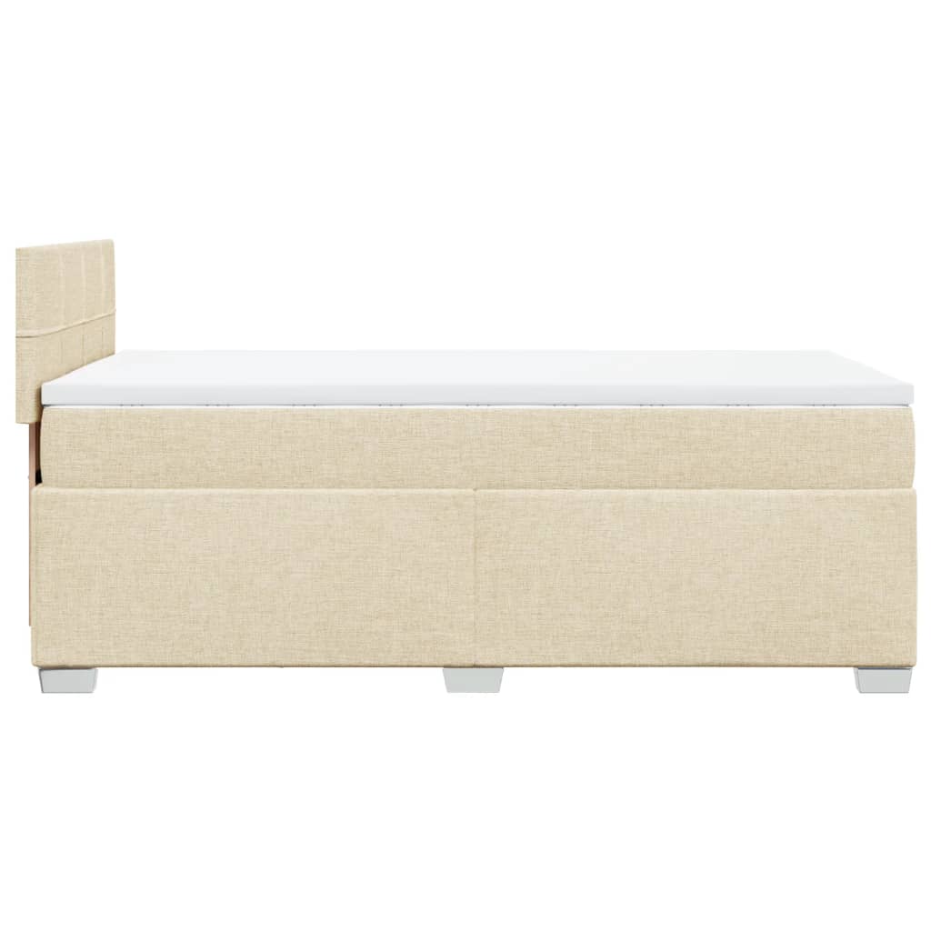 vidaXL Κρεβάτι Boxspring με Στρώμα Κρεμ 90x200 εκ.Υφασμάτινο