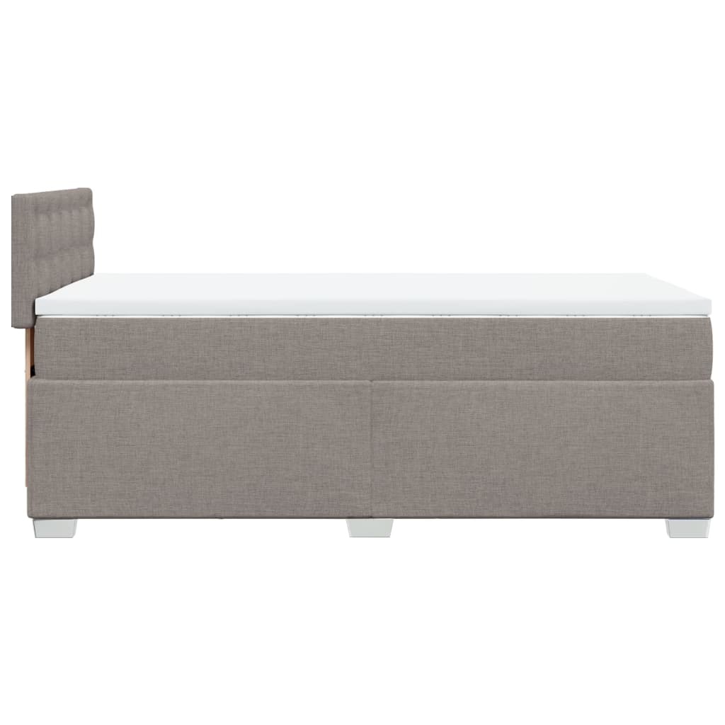 vidaXL Κρεβάτι Boxspring με Στρώμα Taupe 90x200 εκ. Υφασμάτινο