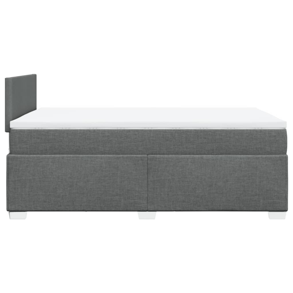 vidaXL Κρεβάτι Boxspring με Στρώμα Σκούρο Γκρι 120x190 εκ Υφασμάτινο