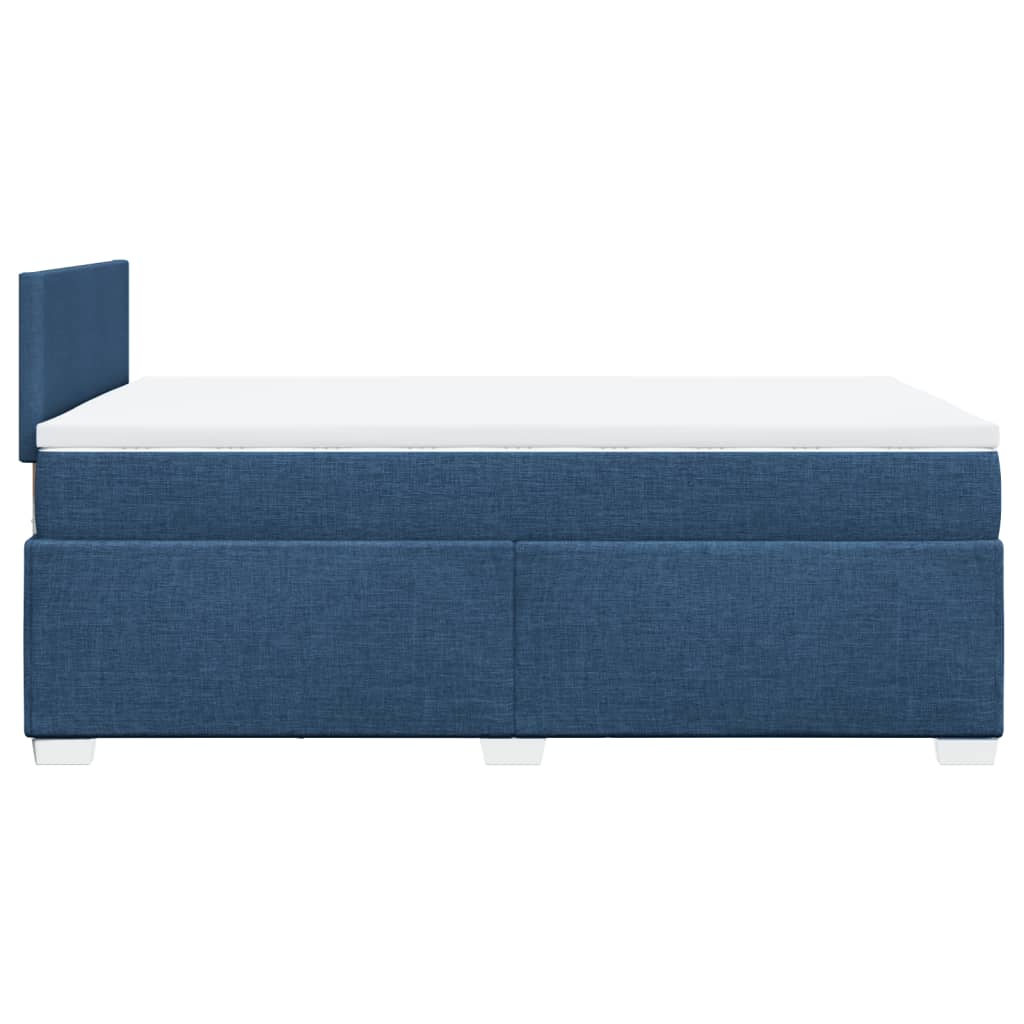 vidaXL Κρεβάτι Boxspring με Στρώμα Μπλε 120x190 εκ. Υφασμάτινο
