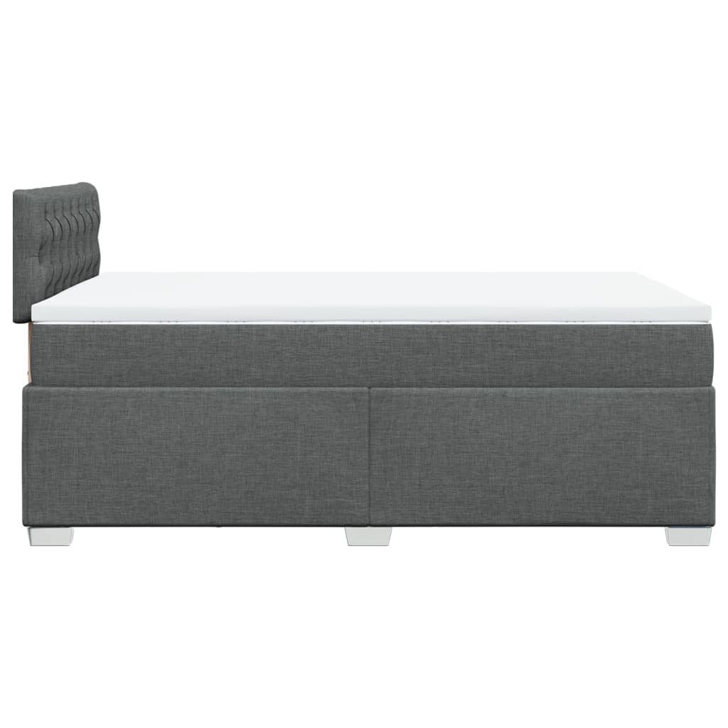 vidaXL Κρεβάτι Boxspring με Στρώμα Σκούρο Γκρι 120x190 εκ Υφασμάτινο