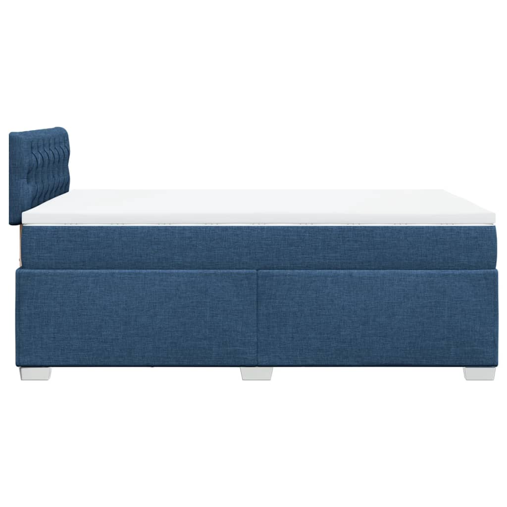 vidaXL Κρεβάτι Boxspring με Στρώμα Μπλε 120x190 εκ. Υφασμάτινο