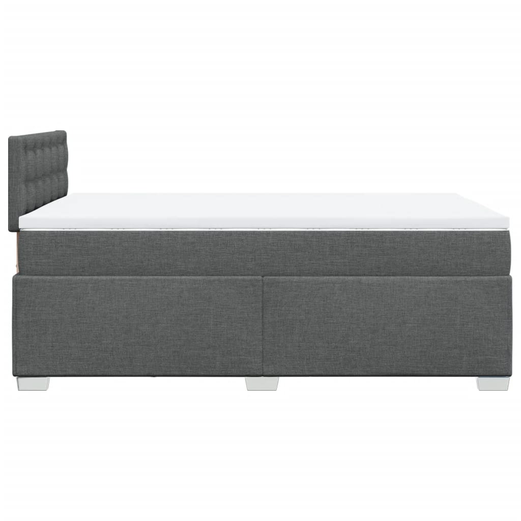 vidaXL Κρεβάτι Boxspring με Στρώμα Σκούρο Γκρι 120x190 εκ Υφασμάτινο