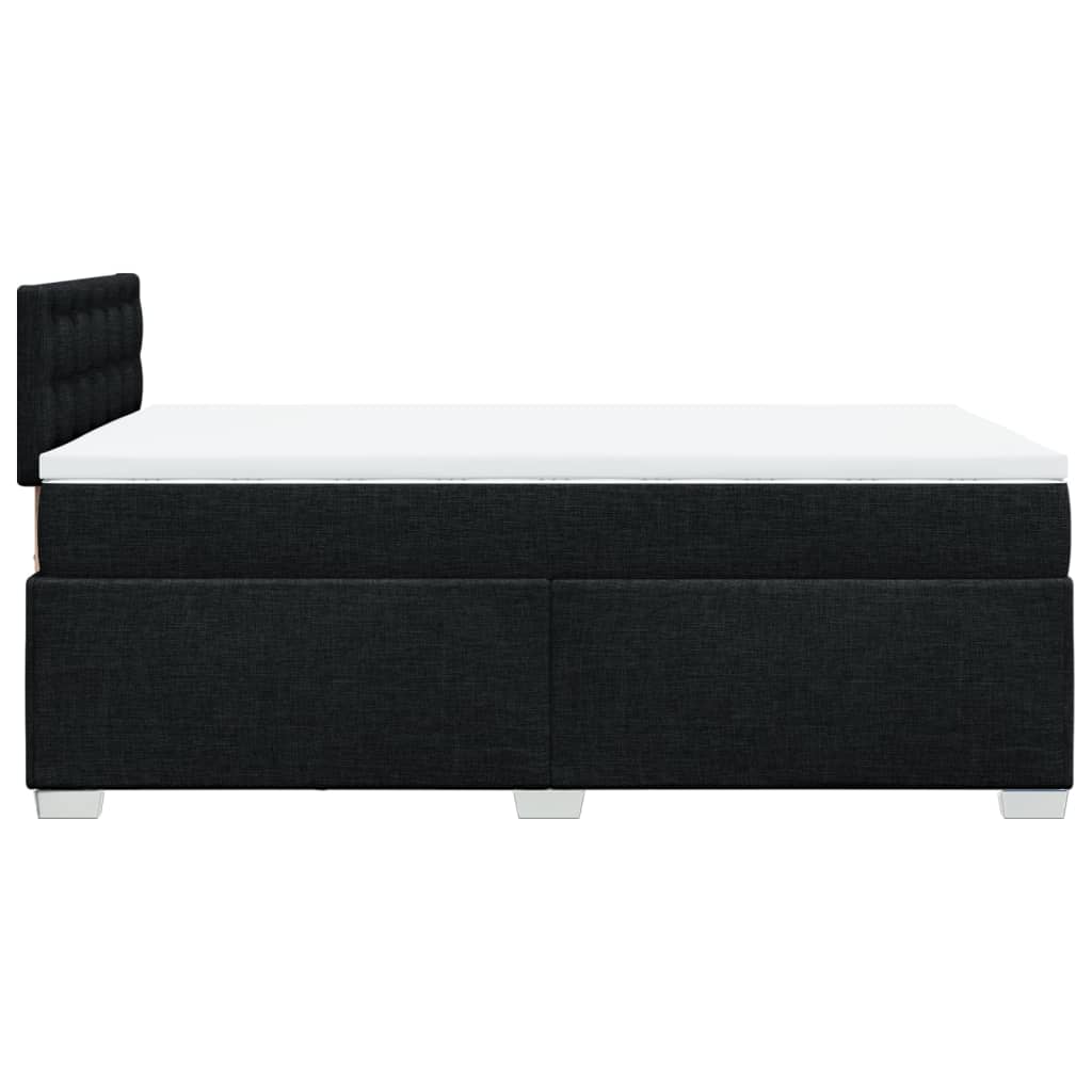 vidaXL Κρεβάτι Boxspring με Στρώμα Μαύρο 120x200 εκ. Υφασμάτινο
