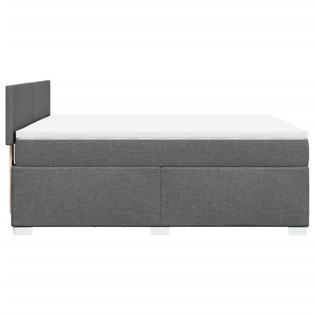 vidaXL Κρεβάτι Boxspring με Στρώμα Σκούρο Γκρι 140x190 εκ. Υφασμάτινο