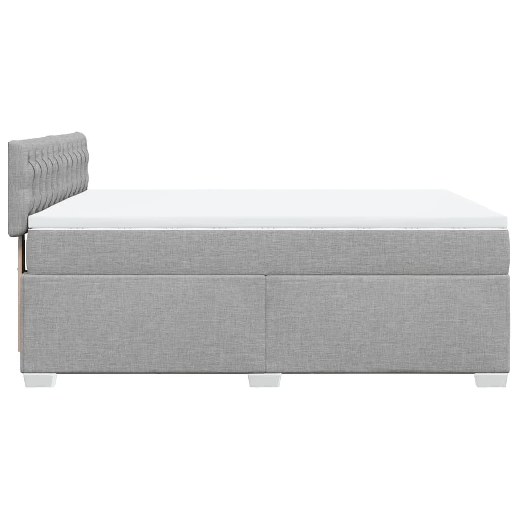 vidaXL Κρεβάτι Boxspring με Στρώμα Ανοιχτό Γκρι 140x200 εκ. Υφασμάτινο
