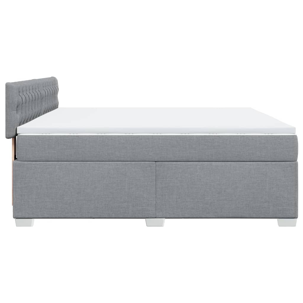 vidaXL Κρεβάτι Boxspring με Στρώμα Ανοιχτό Γκρι 180x200 εκ. Υφασμάτινο