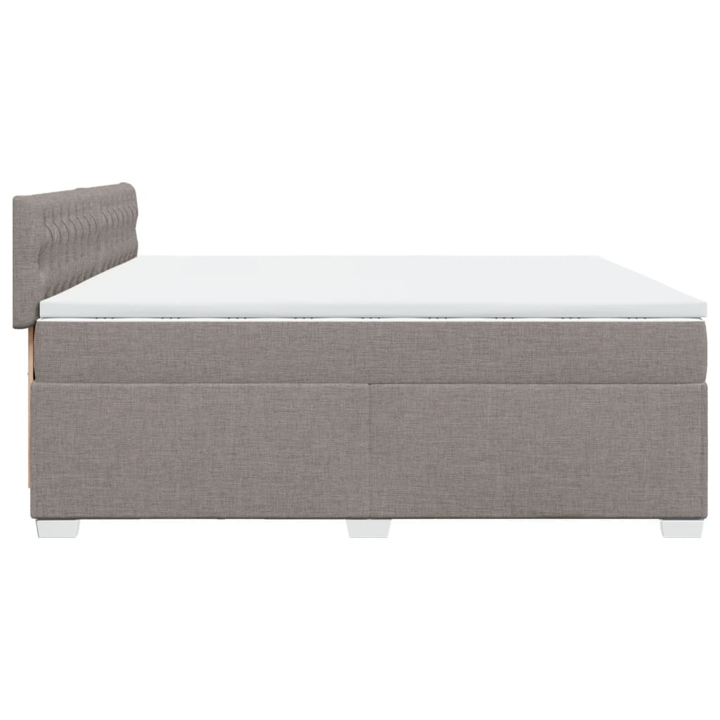 vidaXL Κρεβάτι Boxspring με Στρώμα Taupe 200x200 εκ. Υφασμάτινο