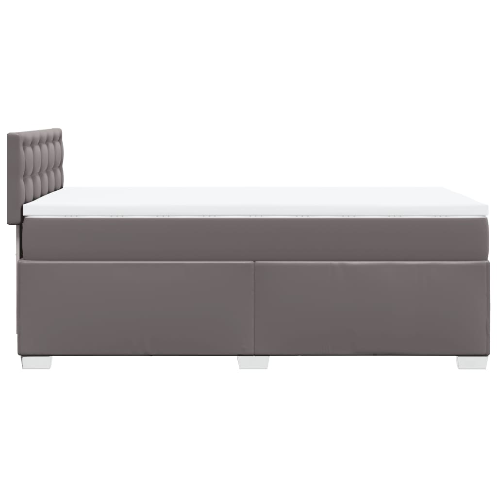 vidaXL Κρεβάτι Boxspring με Στρώμα Γκρι 80 x 200 εκ. Συνθετικό Δέρμα