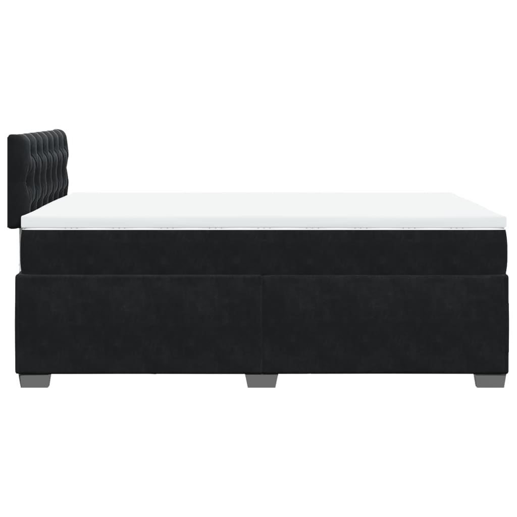 vidaXL Κρεβάτι Boxspring με Στρώμα Μαύρο 120 x 200 εκ. Βελούδινο