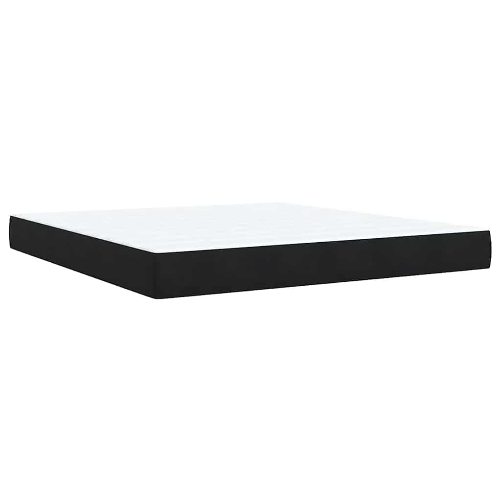 vidaXL Κρεβάτι Boxspring με Στρώμα Μαύρο 180x200 εκ. Βελούδινο