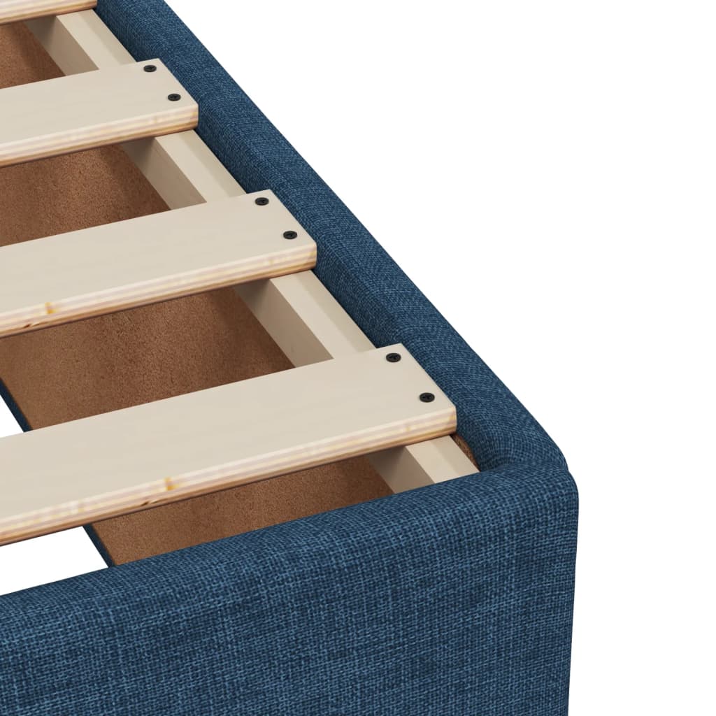 vidaXL Κρεβάτι Boxspring με Στρώμα Μπλε 140x200 εκ. Υφασμάτινο