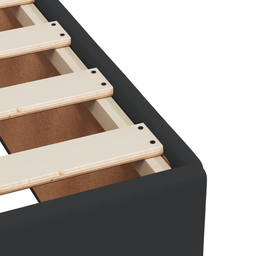 vidaXL Κρεβάτι Boxspring με Στρώμα Μαύρο 90x190εκ. από Συνθετικό Δέρμα