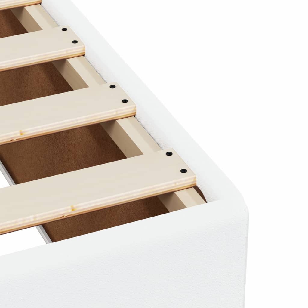 vidaXL Κρεβάτι Boxspring με Στρώμα Λευκό 90x190εκ. από Συνθετικό Δέρμα