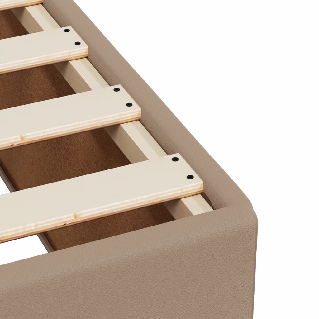 vidaXL Κρεβάτι Boxspring με Στρώμα Καπουτσίνο 90x200εκ.από Συνθ. Δέρμα