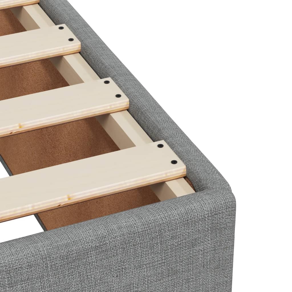 vidaXL Κρεβάτι Boxspring με Στρώμα Ανοιχτό Γκρι 90x190 εκ. Υφασμάτινο