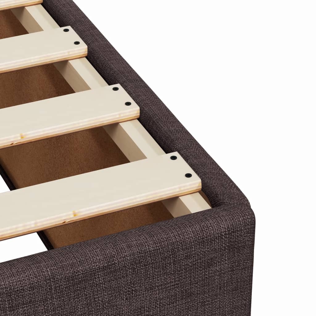 vidaXL Κρεβάτι Boxspring με Στρώμα Σκούρο Καφέ 180x200 εκ Υφασμάτινο