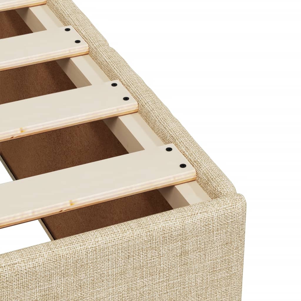 vidaXL Κρεβάτι Boxspring με Στρώμα Κρεμ 100 x 200 εκ. Υφασμάτινο