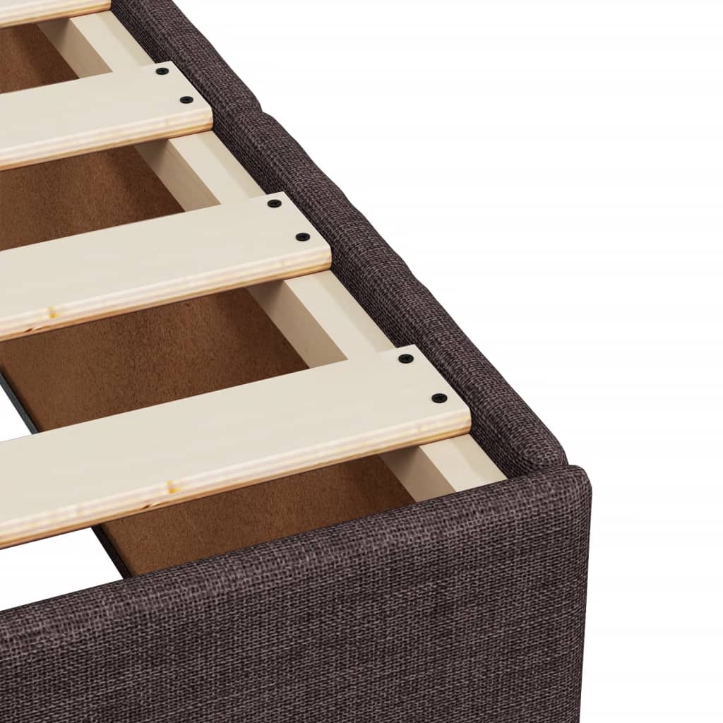 vidaXL Κρεβάτι Boxspring με Στρώμα Σκούρο Καφέ 120x200 εκ. Υφασμάτινο