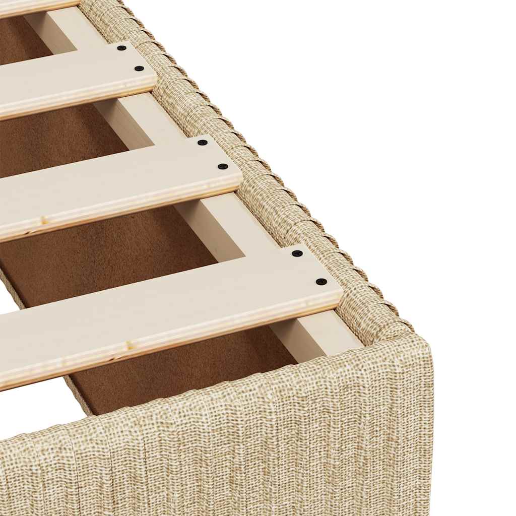 vidaXL Κρεβάτι Boxspring με Στρώμα Κρεμ 100 x 200 εκ. Υφασμάτινο