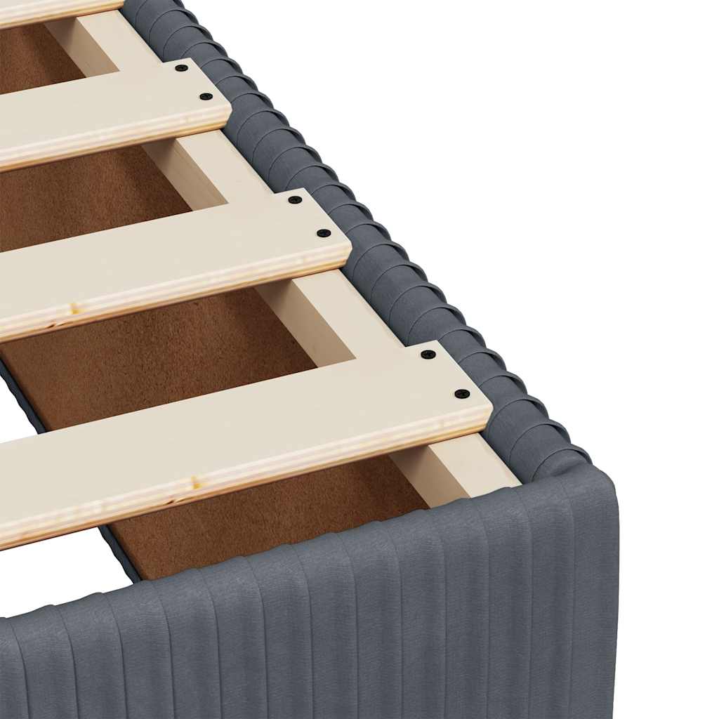 vidaXL Κρεβάτι Boxspring με Στρώμα Σκούρο Γκρι 120x200 εκ. Βελούδινο