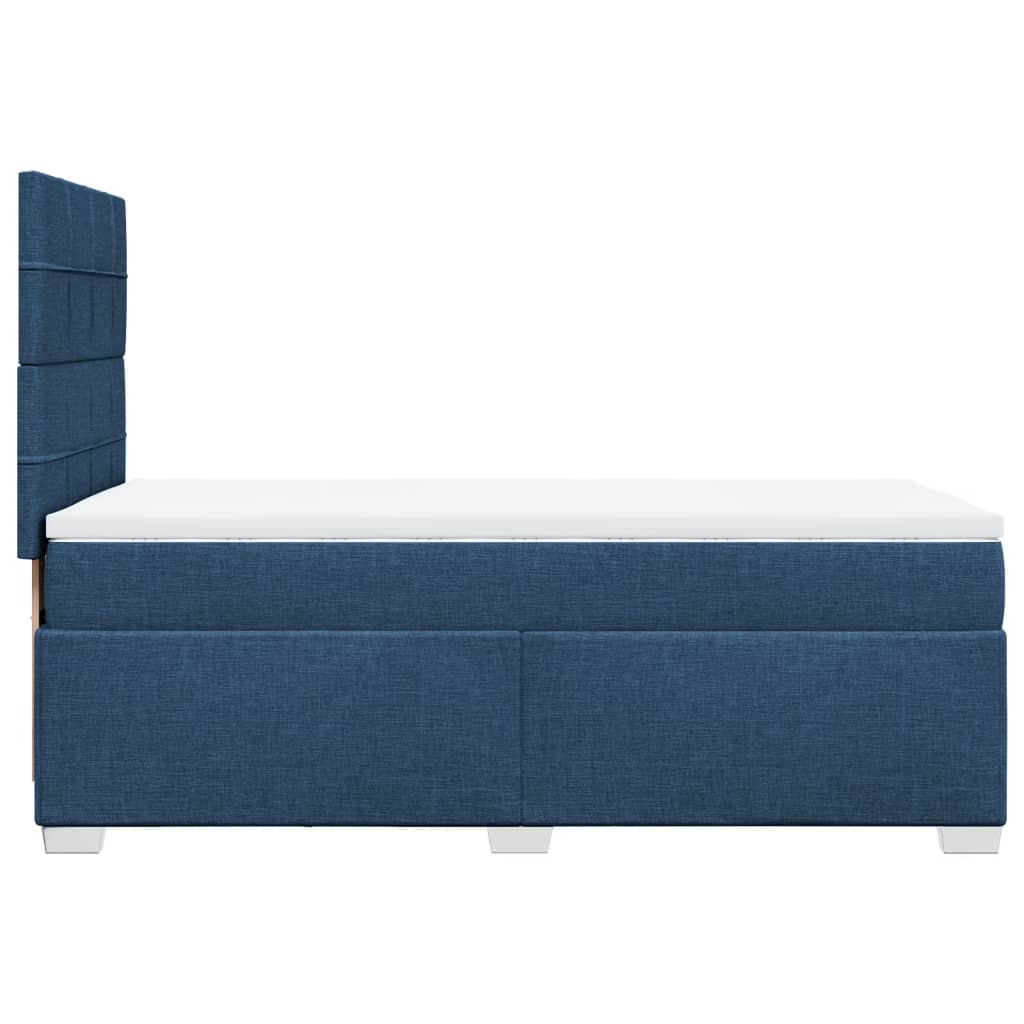 vidaXL Κρεβάτι Boxspring με Στρώμα Μπλε 80x200 εκ. Υφασμάτινο