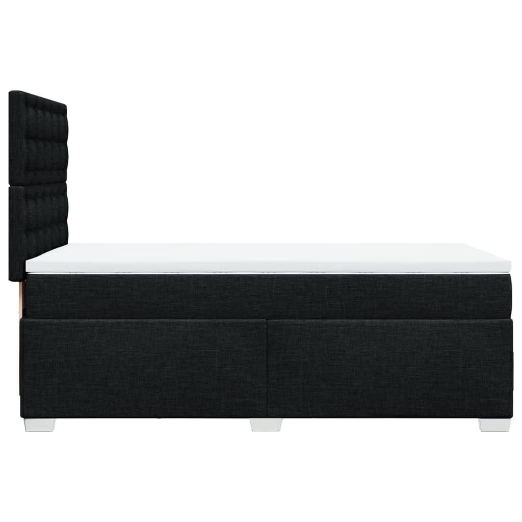 vidaXL Κρεβάτι Boxspring με Στρώμα Μαύρο 90x190 εκ.Υφασμάτινο
