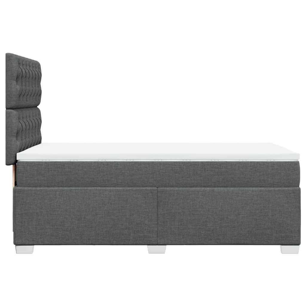 vidaXL Κρεβάτι Boxspring με Στρώμα Σκούρο Γκρι 90x200 εκ. Υφασμάτινο