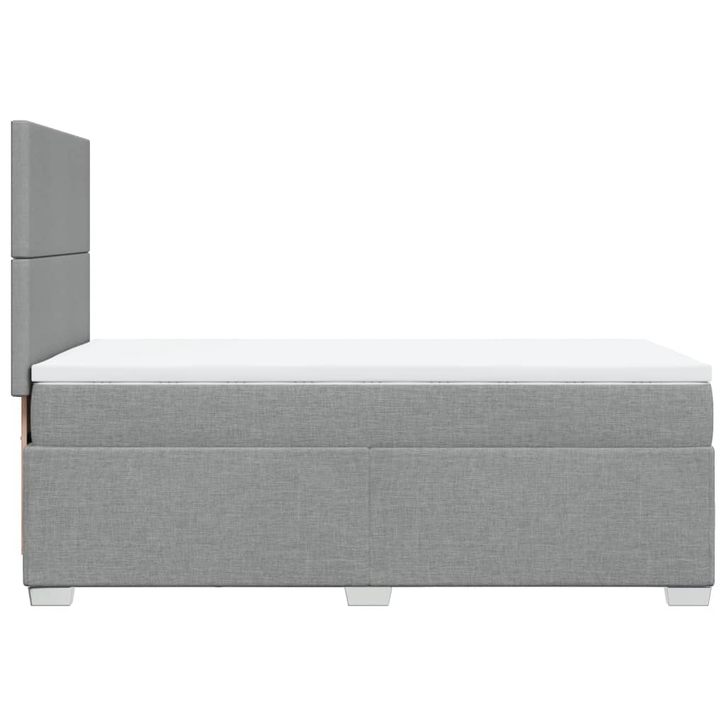 vidaXL Κρεβάτι Boxspring με Στρώμα Ανοιχτό Γκρι 100x200 εκ. Υφασμάτινο