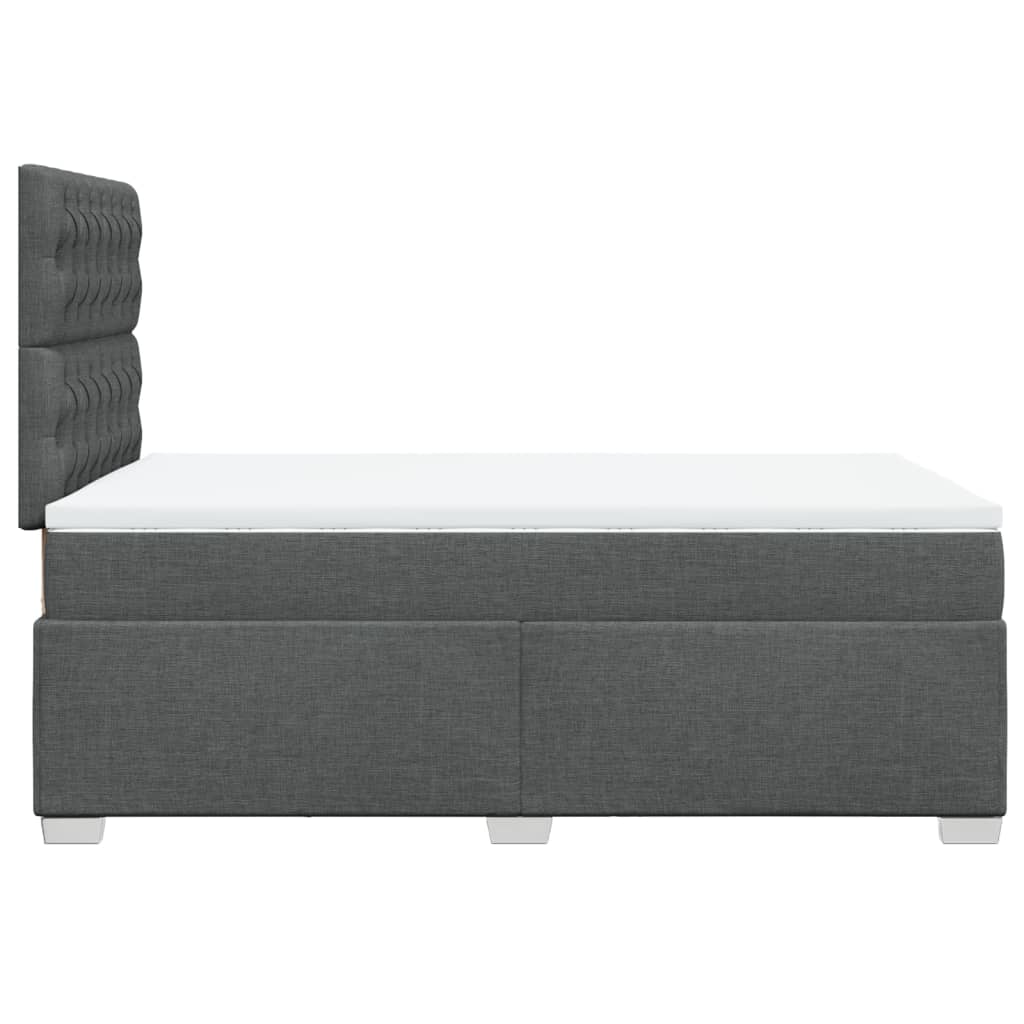 vidaXL Κρεβάτι Boxspring με Στρώμα Σκούρο Γκρι 120x190 εκ Υφασμάτινο