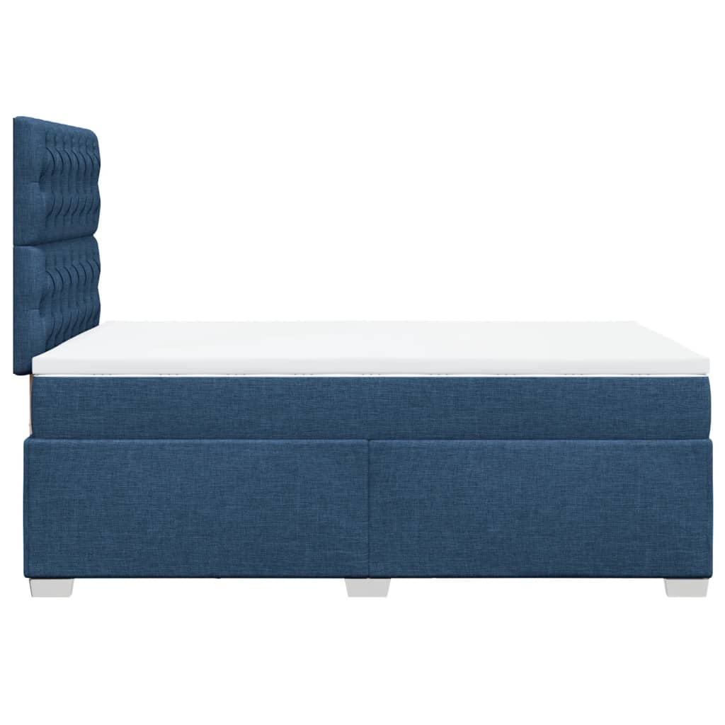 vidaXL Κρεβάτι Boxspring με Στρώμα Μπλε 120x190 εκ. Υφασμάτινο