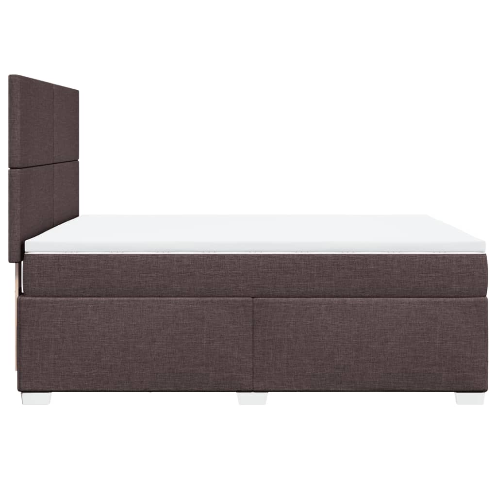 vidaXL Κρεβάτι Boxspring με Στρώμα Σκούρο Καφέ 140x200 εκ Υφασμάτινο