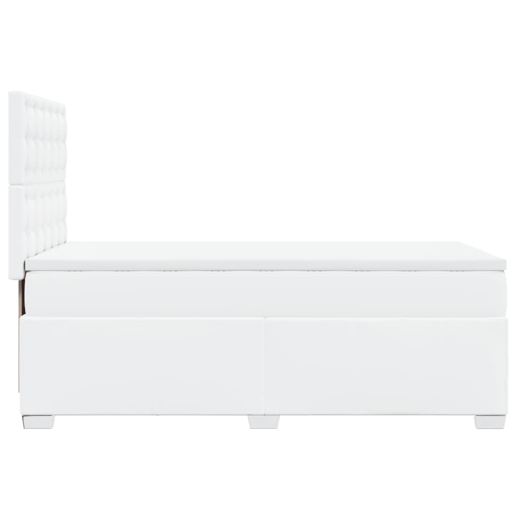 vidaXL Κρεβάτι Boxspring με Στρώμα Λευκό 80 x 200 εκ. Συνθετικό Δέρμα