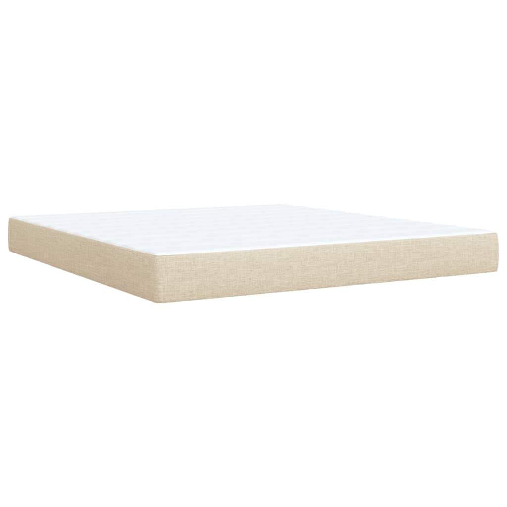 vidaXL Κρεβάτι Boxspring με Στρώμα Κρεμ 180x200 εκ. Υφασμάτινο