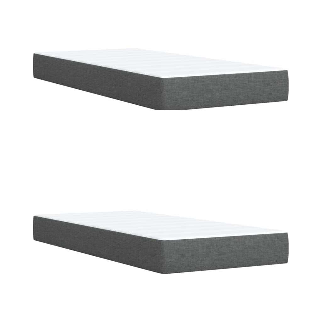 vidaXL Κρεβάτι Boxspring με Στρώμα Σκούρο Γκρι 200x200 εκ. Υφασμάτινο