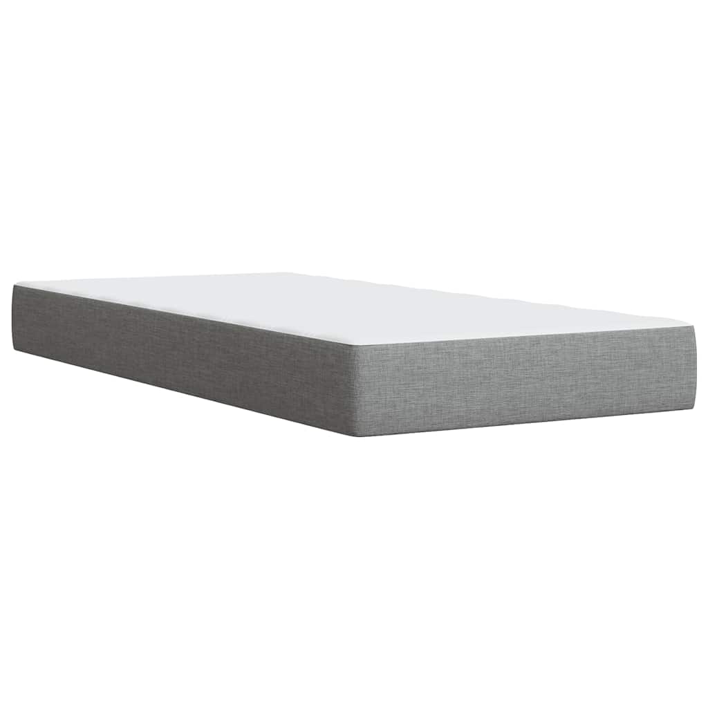 vidaXL Κρεβάτι Boxspring με Στρώμα Ανοιχτό Γκρι 90x190 εκ. Υφασμάτινο