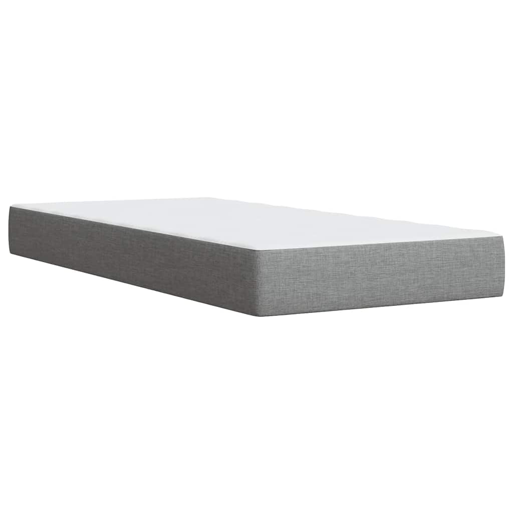 vidaXL Κρεβάτι Boxspring με Στρώμα Ανοιχτό Γκρι 90x190 εκ. Υφασμάτινο
