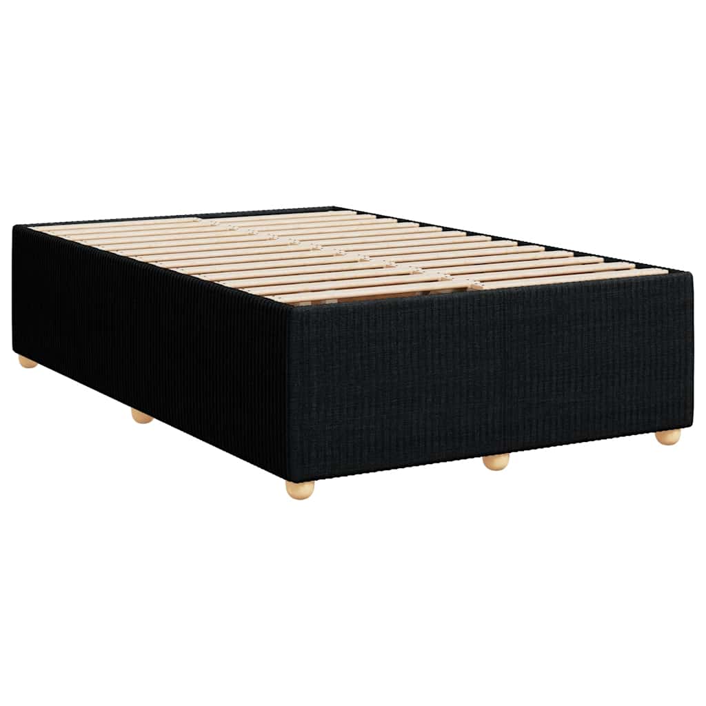 vidaXL Κρεβάτι Boxspring με Στρώμα Μαύρο 120x190 εκ. Υφασμάτινο