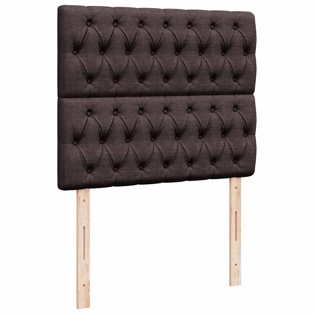 vidaXL Κρεβάτι Boxspring με Στρώμα Σκούρο Καφέ 120x190 εκ Υφασμάτινο
