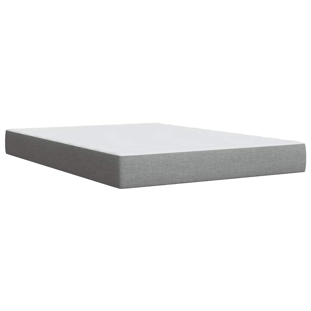 vidaXL Κρεβάτι Boxspring με Στρώμα Ανοιχτό Γκρι 140x190 εκ. Υφασμάτινο