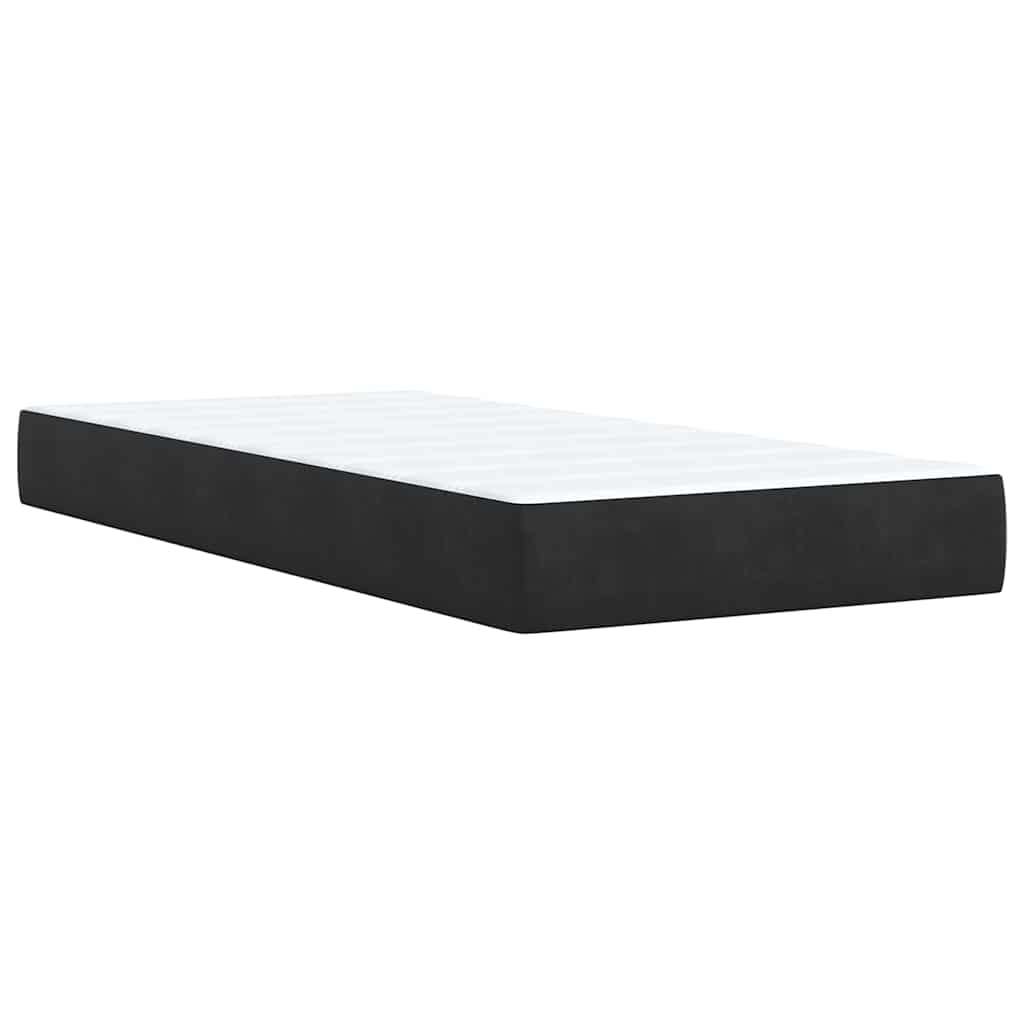 vidaXL Κρεβάτι Boxspring με Στρώμα Μαύρο 90x200 εκ. Βελούδινο