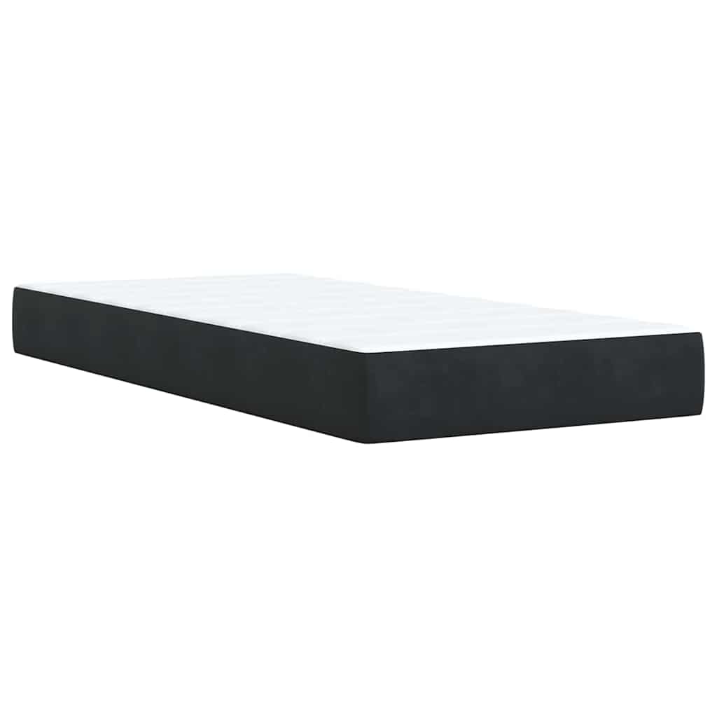 vidaXL Κρεβάτι Boxspring με Στρώμα Μαύρο 90x200 εκ. Βελούδινο